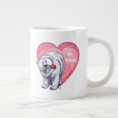 Valentinstag des Polarbären Jumbo-Tasse (Rechts)