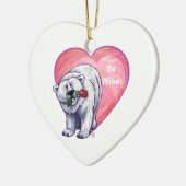 Valentinstag des Polarbären Keramikornament (Links)