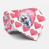 Valentinstag des Polarbären Krawatte (Gerollt)