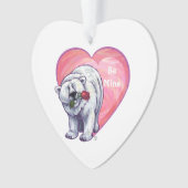 Valentinstag des Polarbären Ornament (Vorderseite)