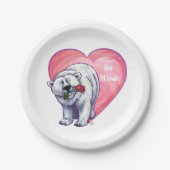 Valentinstag des Polarbären Pappteller (Vorderseite)