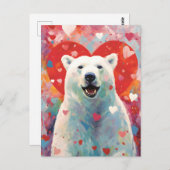 Valentinstag des Polarbären Postkarte (Vorne/Hinten)