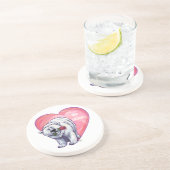 Valentinstag des Polarbären Sandstein Untersetzer (Seite)