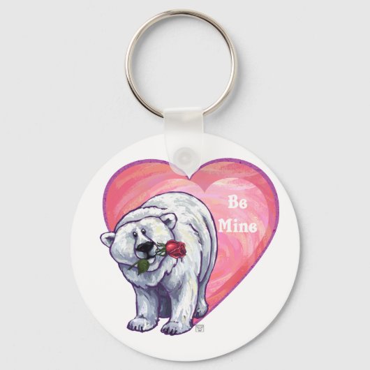 Valentinstag des Polarbären Schlüsselanhänger (Vorderseite)