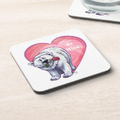 Valentinstag des Polarbären Untersetzer (Linke Seite)