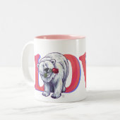 Valentinstag des Polarbären Zweifarbige Tasse (Vorderseite Links)