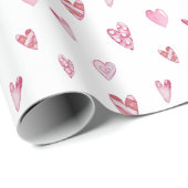 Valentinstag des rosa Herzens Geschenkpapier (Rolleneckpunkt)