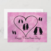 Valentinstag des rosa Pinguins Postkarte (Vorne/Hinten)