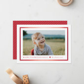 Valentinstag des Roten Fotos Mitteilungskarte (Vorderseite/Rückseite Beispiel)