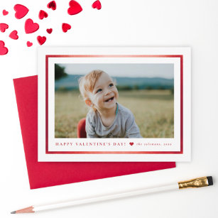 Valentinstag des Roten Fotos Mitteilungskarte
