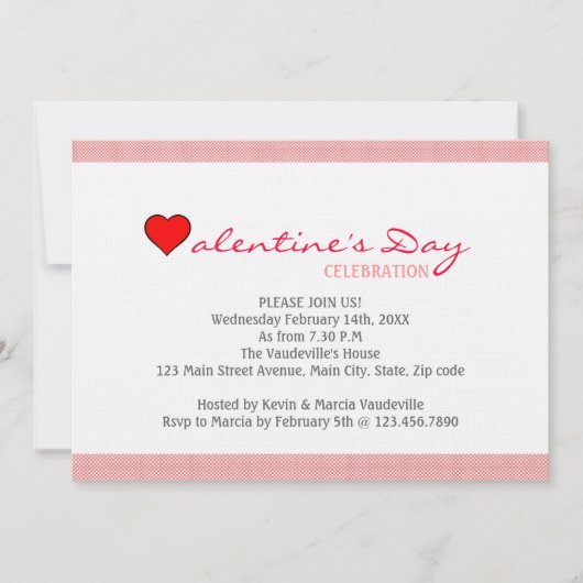 Valentinstag des Roten Herzens Einladung (Vorderseite)