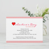Valentinstag des Roten Herzens Einladung (Stehend Vorderseite)