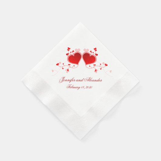 Valentinstag des Roten Herzens Hochzeit von Napkin Serviette (Ecke)