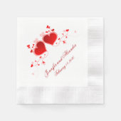 Valentinstag des Roten Herzens Hochzeit von Napkin Serviette (Vorderseite)