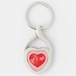 Valentinstag des roten Herzens personalisiert Schlüsselanhänger