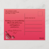 Valentinstag des Roten Herzens Postkarte (Rückseite)