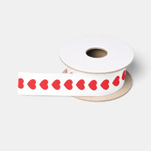 Valentinstag des Roten Herzens Satinband