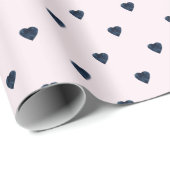 Valentinstag des Schwarzen Herzens Geschenkpapier (Rolleneckpunkt)