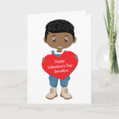Valentinstag des Schwarzen Jungen Karte (Vorderseite)