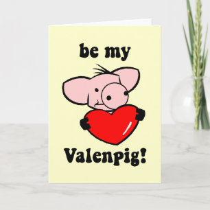 Valentinstag des Schweines Feiertagskarte