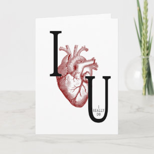 Valentinstag des Vintagen anatomischen Herzens Feiertagskarte