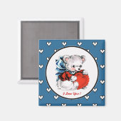 Valentinstag des Vintagen Teddy-Bären Magnet (Vorderseite/Rückseite)