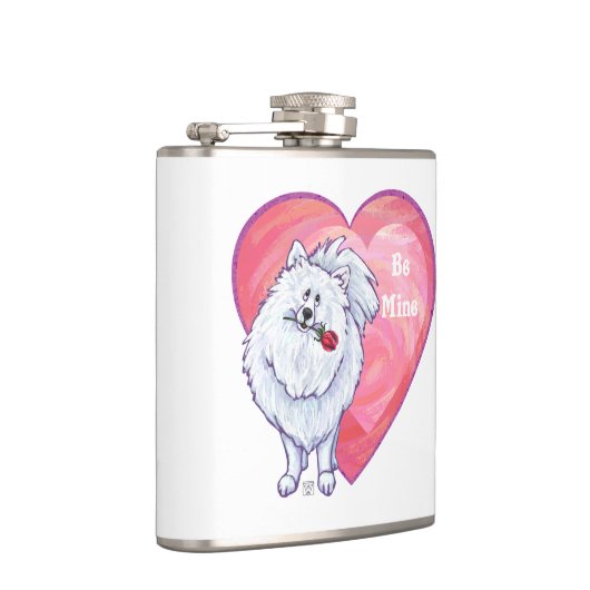 Valentinstag des weißen Spitzes Flachmann (Rechts)