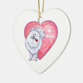 Valentinstag des weißen Spitzes Keramikornament (Links)