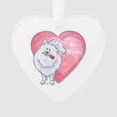 Valentinstag des weißen Spitzes Ornament (Vorderseite)