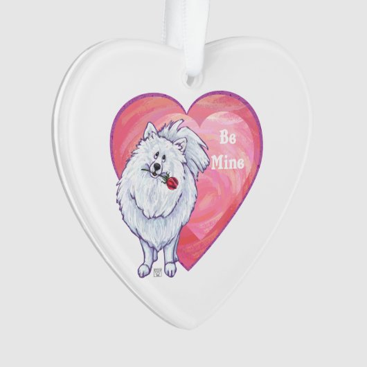 Valentinstag des weißen Spitzes Ornament (Vorderseite)