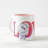 Valentinstag des weißen Spitzes Zweifarbige Tasse (Vorderseite Links)