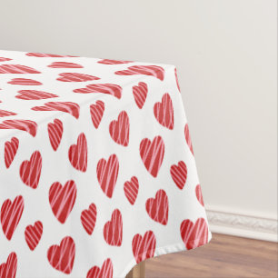Valentinstag des Whimsikalen Roten Herzens Tischdecke
