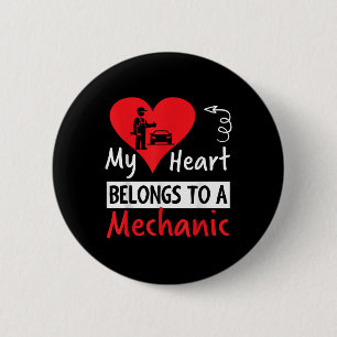 Valentinstag Design - mein Herz gehört einem Mech Button