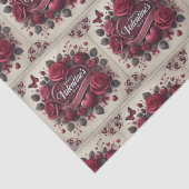 Valentinstag Design mit Rose und Herz Seidenpapier (Detail)