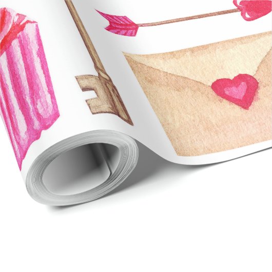 Valentinstag-Designs Geschenkpapier (Rolleneckpunkt)