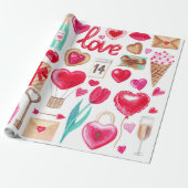 Valentinstag-Designs Geschenkpapier (Ungerollt)