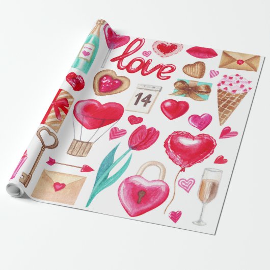 Valentinstag-Designs Geschenkpapier (Ungerollt)