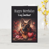 Valentinstag Deutscher Schäferhund Hund Sweetheart Karte (Gelbe Blume)