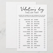 Valentinstag Dieses oder jenes Game Editable Spiel (Vorne/Hinten)