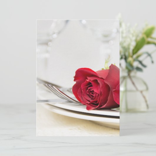 Valentinstag Dinner Party Einladung (Stehend Vorderseite)