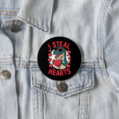 Valentinstag Dinosaur I Steal Hearts Liebe T rex Button (Beispiel)