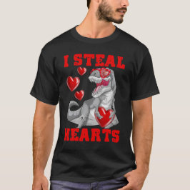 Valentinstag Dinosaur I Steal Hearts Liebe T rex T-Shirt