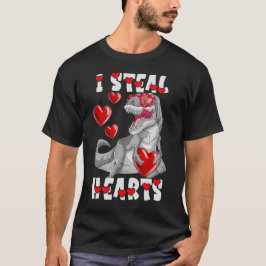 Valentinstag Dinosaur I Steal Hearts Liebe T rex T-Shirt