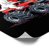 Valentinstag Dinosaur Monster LKW mit Herz B Poster (Ecke)