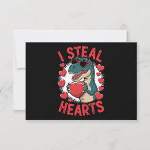 Valentinstag Dinosaurier Ich stehle Herzen Liebe T Dankeskarte