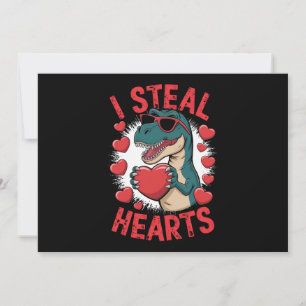 Valentinstag Dinosaurier Ich stehle Herzen Liebe T Feiertagskarte