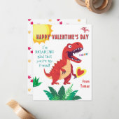 Valentinstag Dinosaurierkarte Mitteilungskarte (Vorderseite/Rückseite Beispiel)