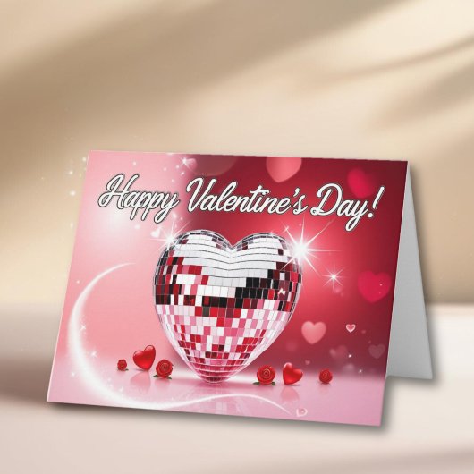 Valentinstag Disco Ball Card Karte