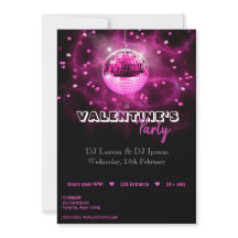 Valentinstag Disco Ball - Party Einladung