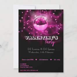 Valentinstag Disco Ball - Party Einladung